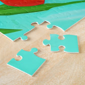 Leuke grijze kat met kleurrijke bloemen legpuzzel (Zijkant)