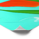 Leuke grijze kat met kleurrijke bloemen poster (Hoek)