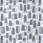 Leuke grijze kat tegeltje<br><div class="desc">Schattigee kleine waterverf grijze katten. Originele versie door Nic Squirrell. Perfect voor dierenvrienden.</div>