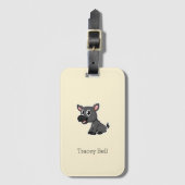 Leuke grijze kleine ezel crème bagagelabel (Voorkant (verticaal))