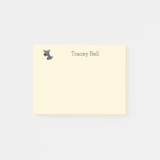 Leuke grijze kleine ezel crème post-it® notes (Voorkant)