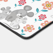Leuke grijze muis moeder met twee baby's bureaumat (Hoek)