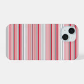Leuke grijze rode strepen iPhone 15 case (Achterkant horizontaal)