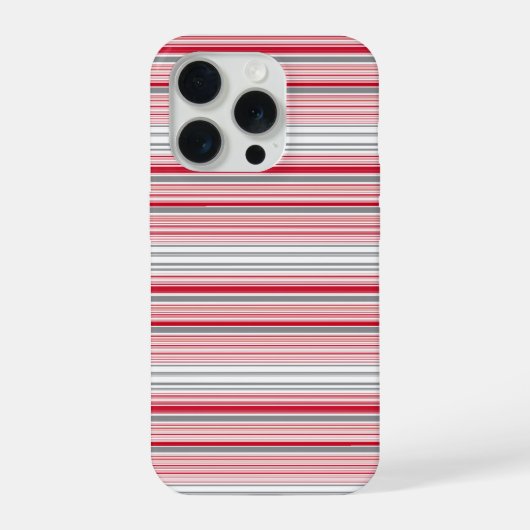 Leuke grijze rode strepen iPhone hoesje (Achterkant)