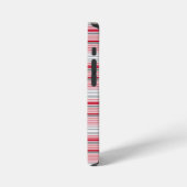 Leuke grijze rode strepen iPhone hoesje (Linkerkant)