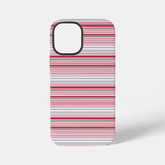 Leuke grijze rode strepen iPhone hoesje (Achterkant)