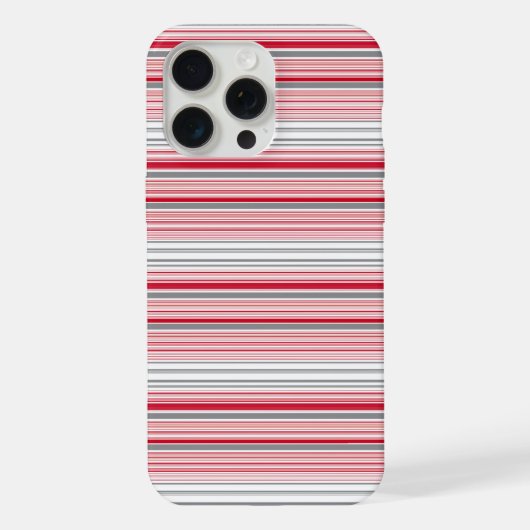 Leuke grijze rode strepen iPhone hoesje (Achterkant)