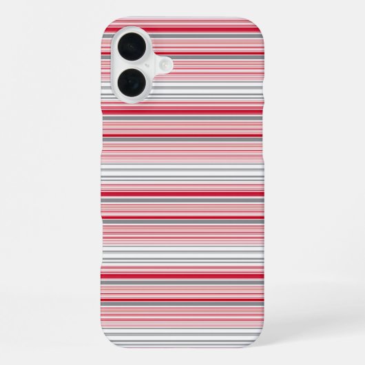 Leuke grijze rode strepen iPhone hoesje (Achterkant)