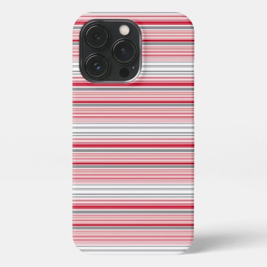 Leuke grijze rode strepen iPhone hoesje (Achterkant)