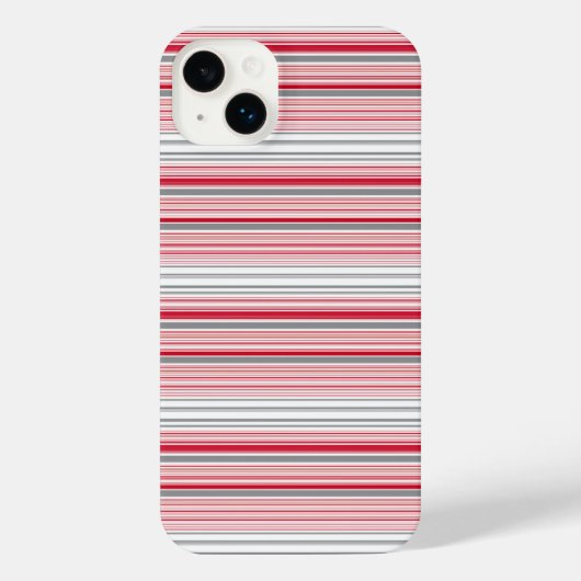 Leuke grijze rode strepen iPhone hoesje (Achterkant)