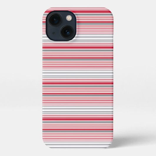 Leuke grijze rode strepen iPhone hoesje (Achterkant)
