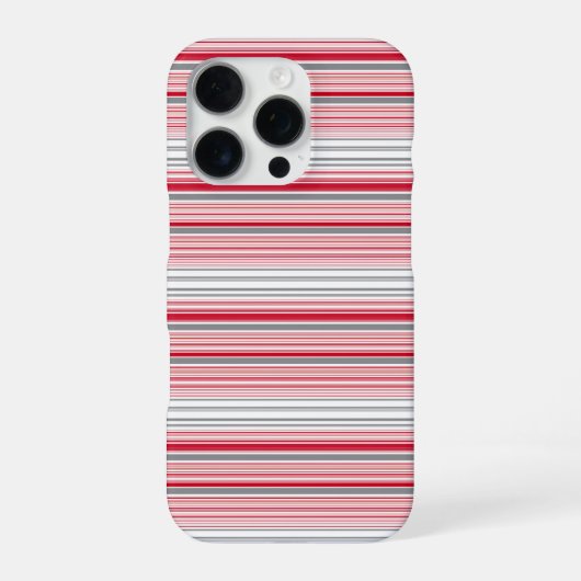 Leuke grijze rode strepen iPhone hoesje (Achterkant)