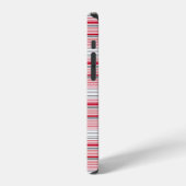 Leuke grijze rode strepen iPhone hoesje (Linkerkant)