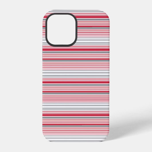 Leuke grijze rode strepen iPhone hoesje (Achterkant)