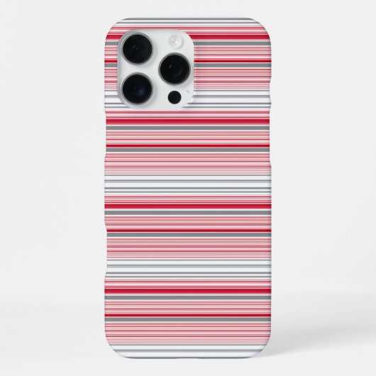 Leuke grijze rode strepen iPhone hoesje (Achterkant)