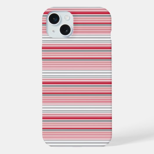 Leuke grijze rode strepen iPhone hoesje (Achterkant)
