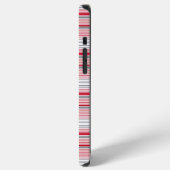 Leuke grijze rode strepen iPhone hoesje (Linkerkant)