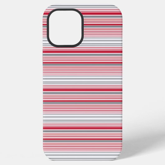 Leuke grijze rode strepen iPhone hoesje (Achterkant)