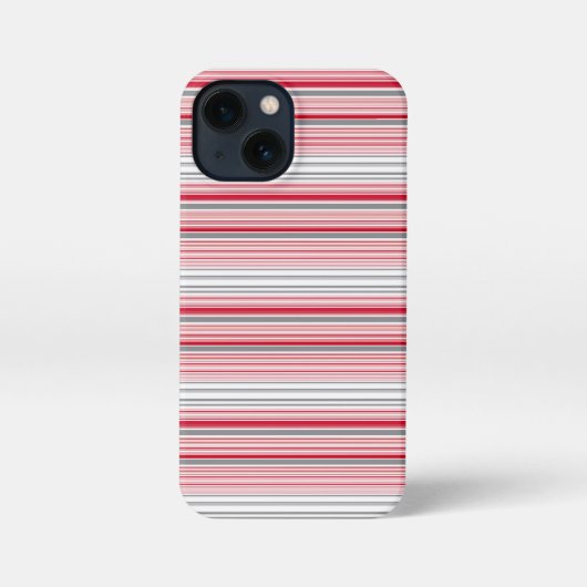Leuke grijze rode strepen iPhone hoesje (Achterkant)