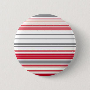 Leuke grijze rode strepen ronde button 5,7 cm