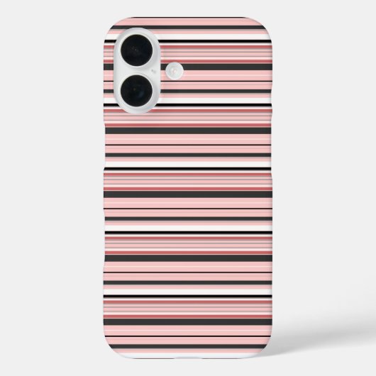Leuke grijze roze strepen Case-Mate iPhone case (Achterkant)