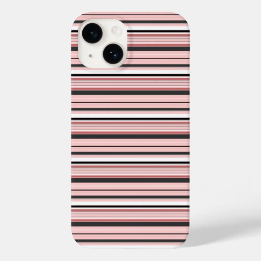 Leuke grijze roze strepen Case-Mate iPhone case (Achterkant)