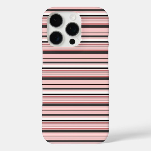 Leuke grijze roze strepen Case-Mate iPhone case (Achterkant)