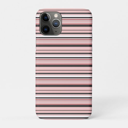Leuke grijze roze strepen Case-Mate iPhone case (Achterkant)