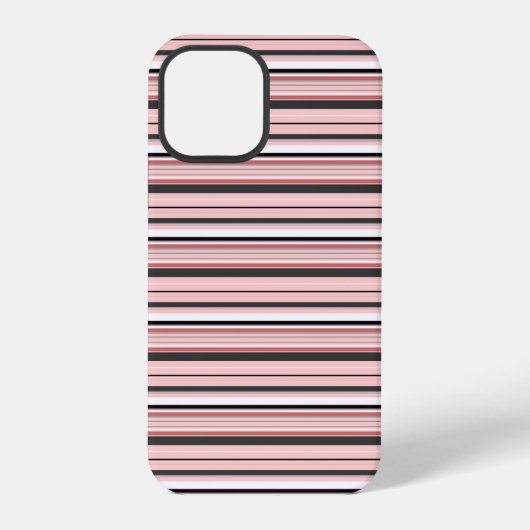 Leuke grijze roze strepen iPhone hoesje (Achterkant)