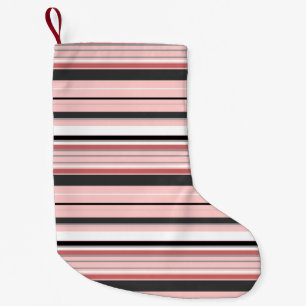 Leuke grijze roze strepen kleine kerstsok