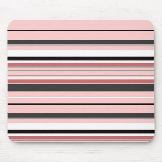 Leuke grijze roze strepen muismat (Voorkant)