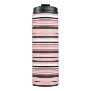 Leuke grijze roze strepen thermosbeker