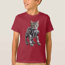 Leuke Grijze Tabby Robot Kinderen T-shirt