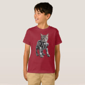 Leuke Grijze Tabby Robot Kinderen T-shirt (Voorkant volledig)