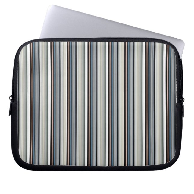 Leuke grijze witte strepen laptop sleeve (Voorkant)