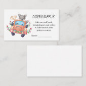 Leuke Grijze Wolf Baby shower Luier Raffle Informatiekaartje (Voorkant / Achterkant)