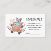 Leuke Grijze Wolf Baby shower Luier Raffle Informatiekaartje (Voorkant)