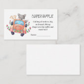 Leuke Grijze Wolf Baby shower Luier Raffle Informatiekaartje (Voorkant / Achterkant)