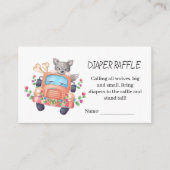 Leuke Grijze Wolf Baby shower Luier Raffle Informatiekaartje (Voorkant)
