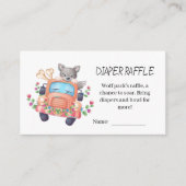 Leuke Grijze Wolf Baby shower Luier Raffle Informatiekaartje (Voorkant)
