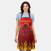 Leuke GRILL MASTER met Vlam op Gradiënt Schort (Gedragen)