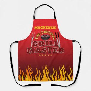 Leuke GRILL MASTER met Vlam op Gradiënt Schort