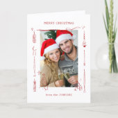 Leuke Grille Kerst Rode Doodle Fotolijst Feestdagen Kaart (Voorkant)