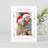Leuke Grille Rood Doodle Kerst Foto Frame Feestdagenkaart (Staand voorkant)