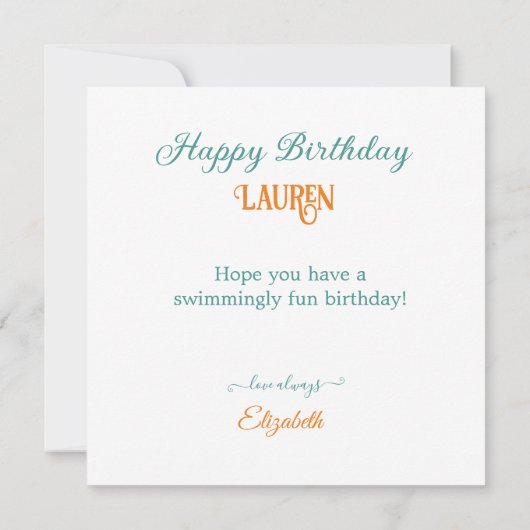 LEUKE GRILLIGE BIG EYED GOUDVISSEN VERJAARDAGSTAAR KAART (Achterkant)