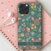 Leuke grillige bloemen Groene naam Inspirivity Case-Mate iPhone Case