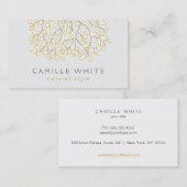 Leuke grillige boombladeren Natuur grijs Visitekaartje (Voorkant / Achterkant)