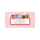 Leuke grillige cupcake, koekje & taarten bakkerij etiket (Voorkant)