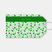 Leuke grillige donkergroene limoen groene harten p cadeaulabel (Voorkant (Horizontaal))