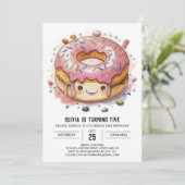 Leuke grillige donuts verjaardag kaart (Staand voorkant)